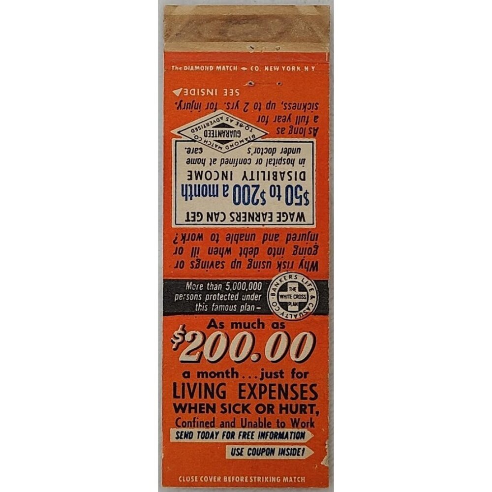 Matchbook Wage Earner Disability Income Insurance Bankers Life Casualty Co NY